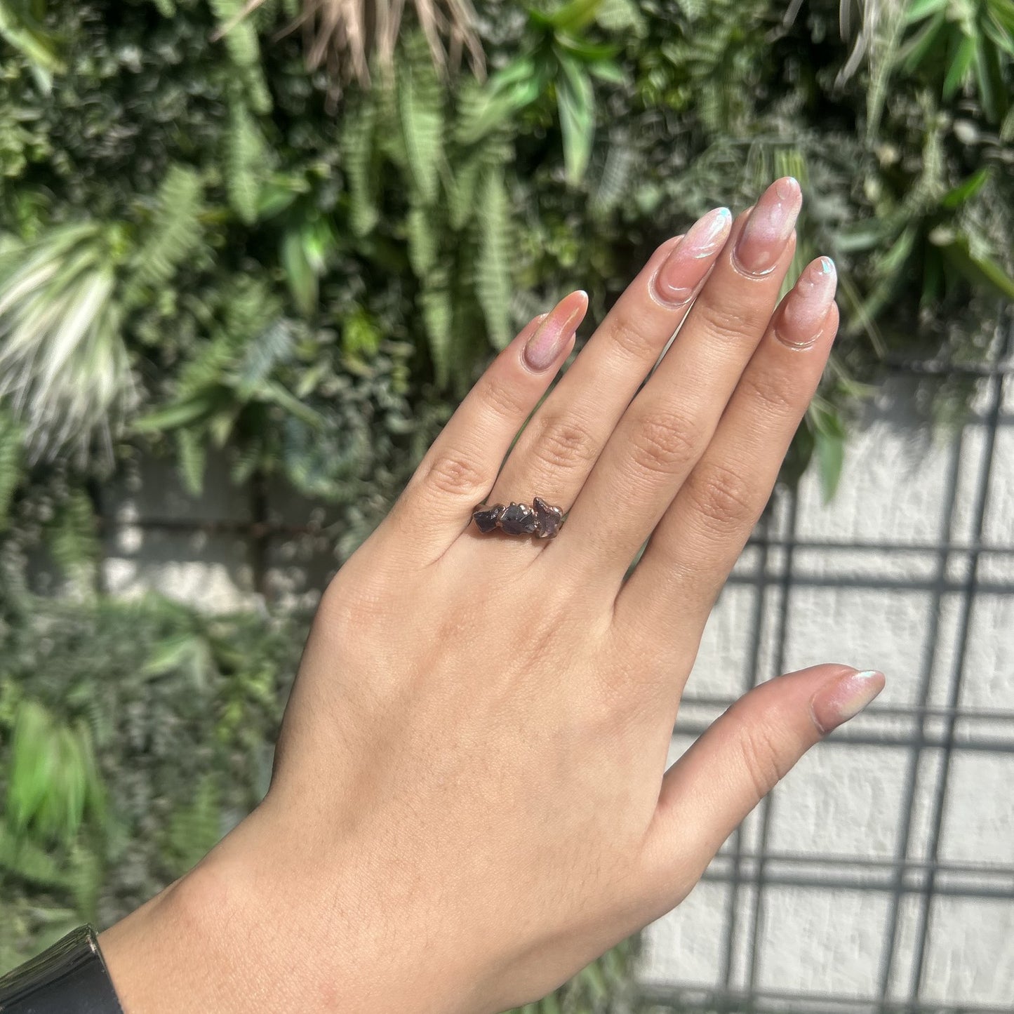 raw amethyst cluster ring