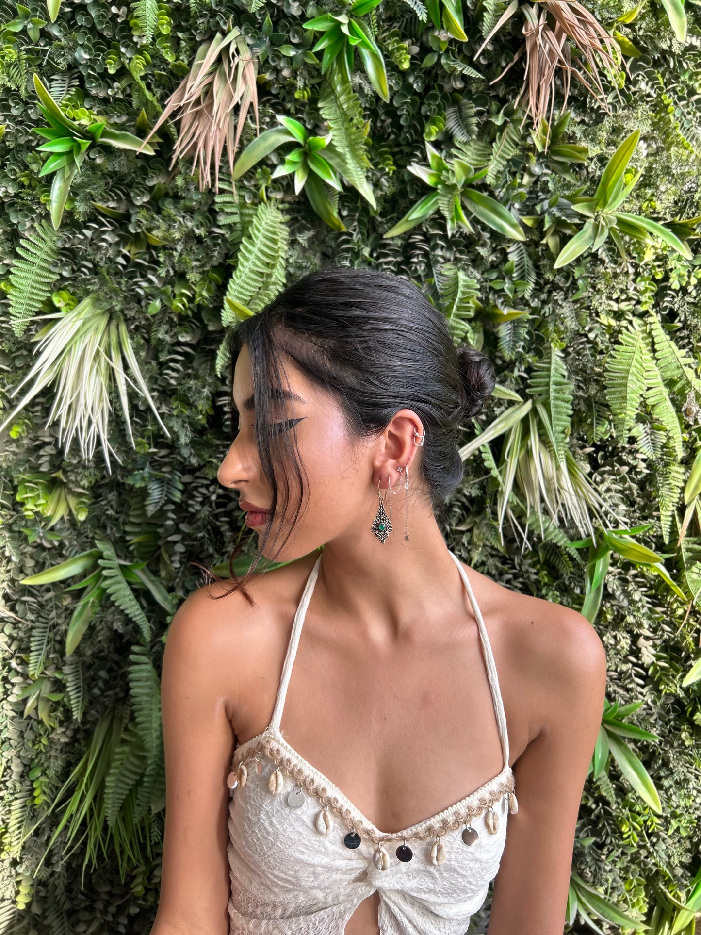 peridot filigree earrings