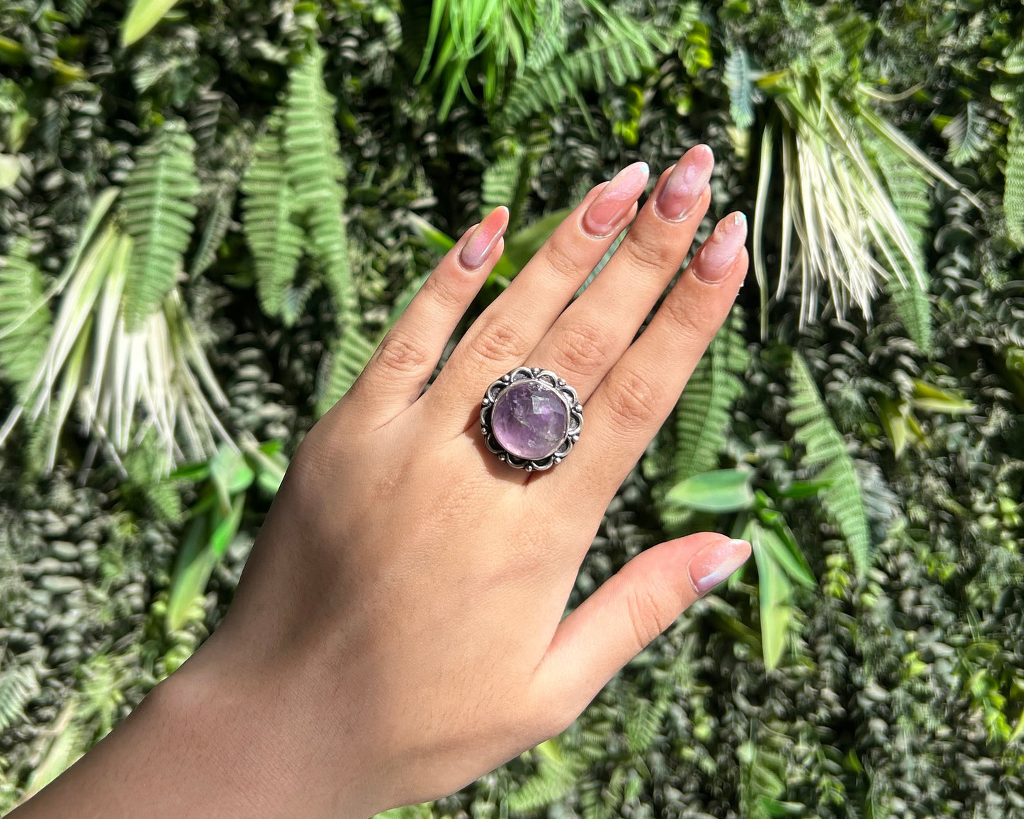 amethyst circle cut ring (adjustable)