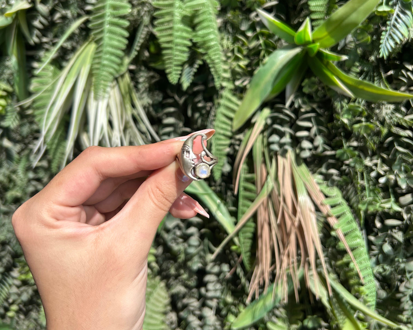 moonstone moon ring