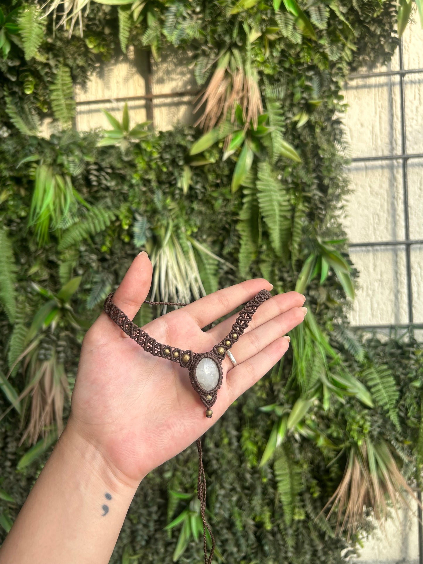 rutilated quartz macrame choker