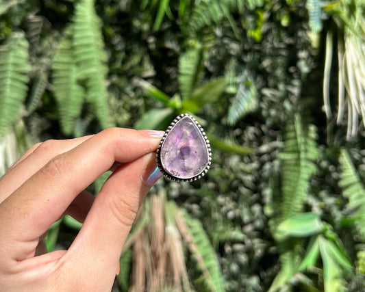 amethyst drop ring (adjustable)