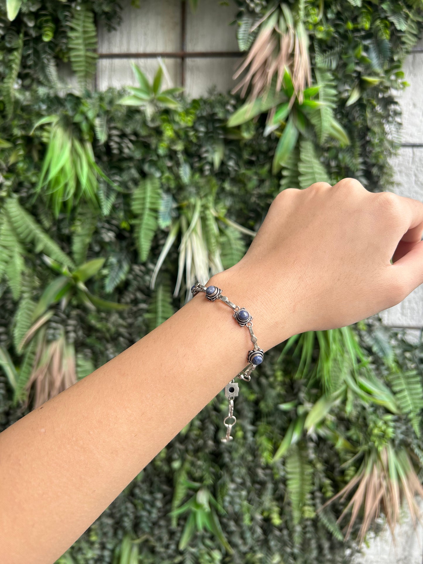 lapis lazuli bracelet round link