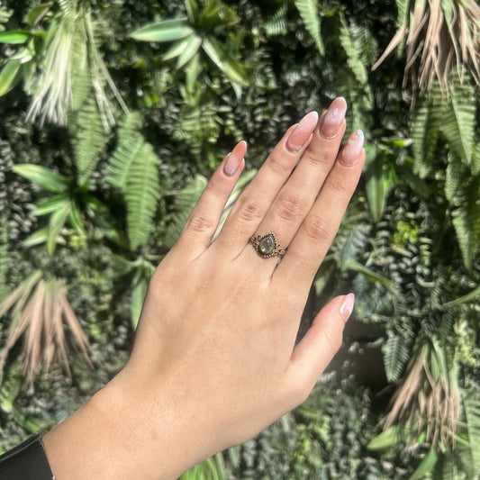 labradorite droplet ring