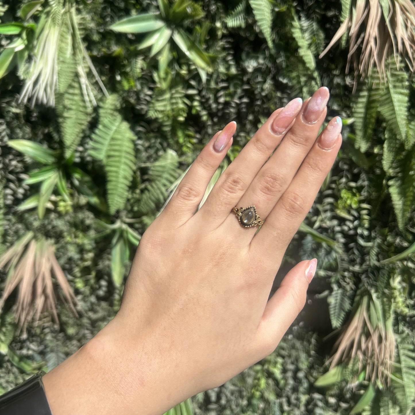 labradorite droplet ring