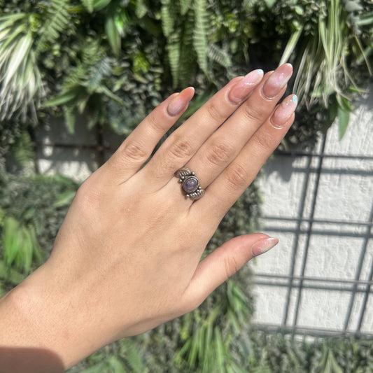 amethyst leaf ring