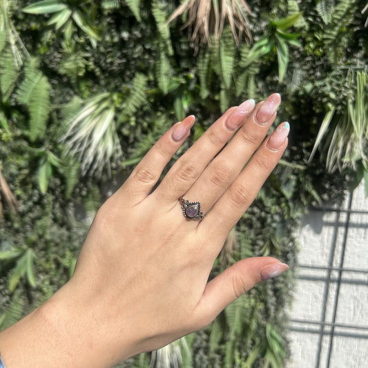 amethyst droplet ring
