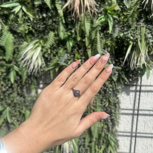 amethyst droplet ring