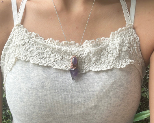 amethyst clay pendant