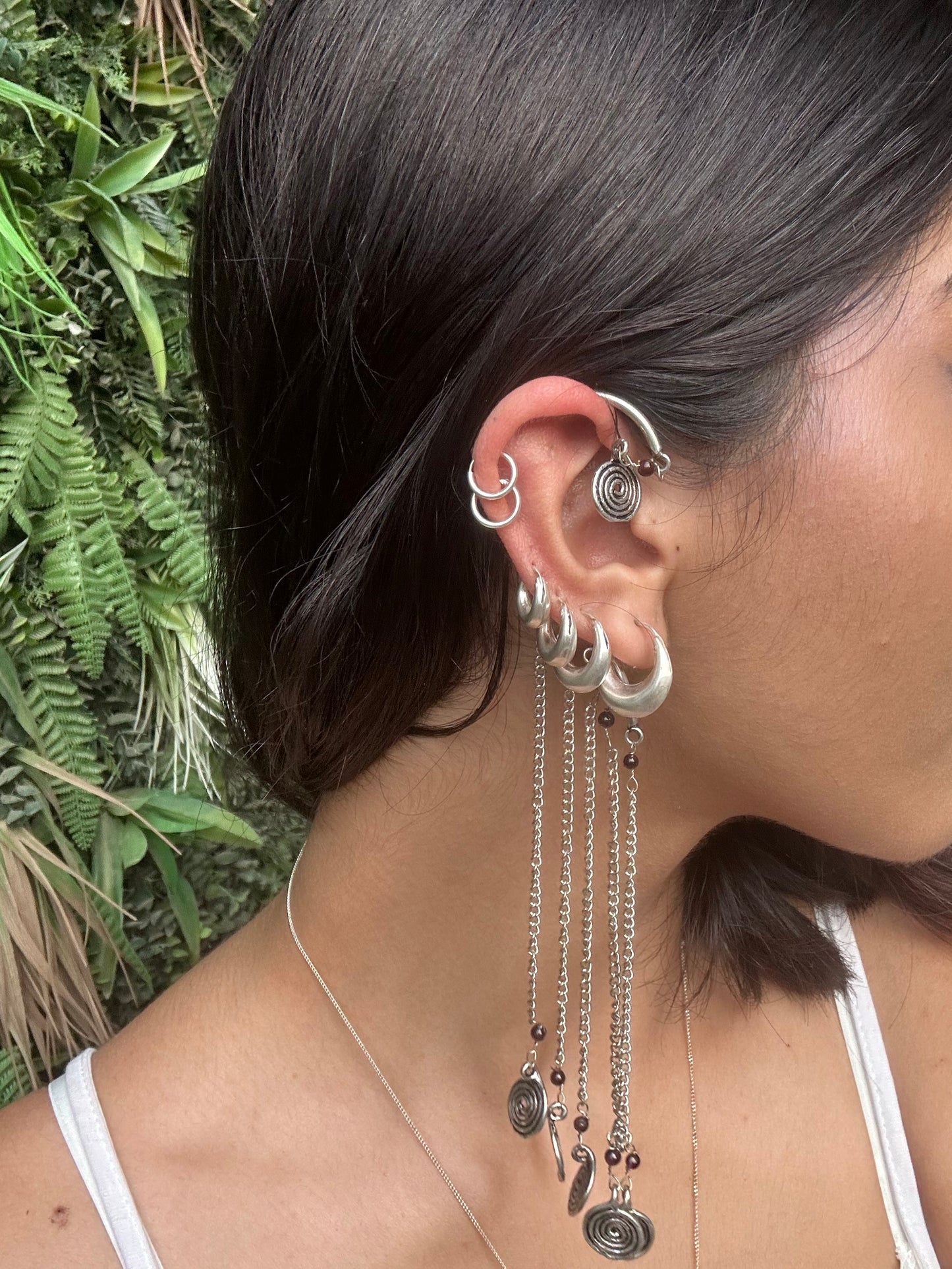 red garnet ear cuff