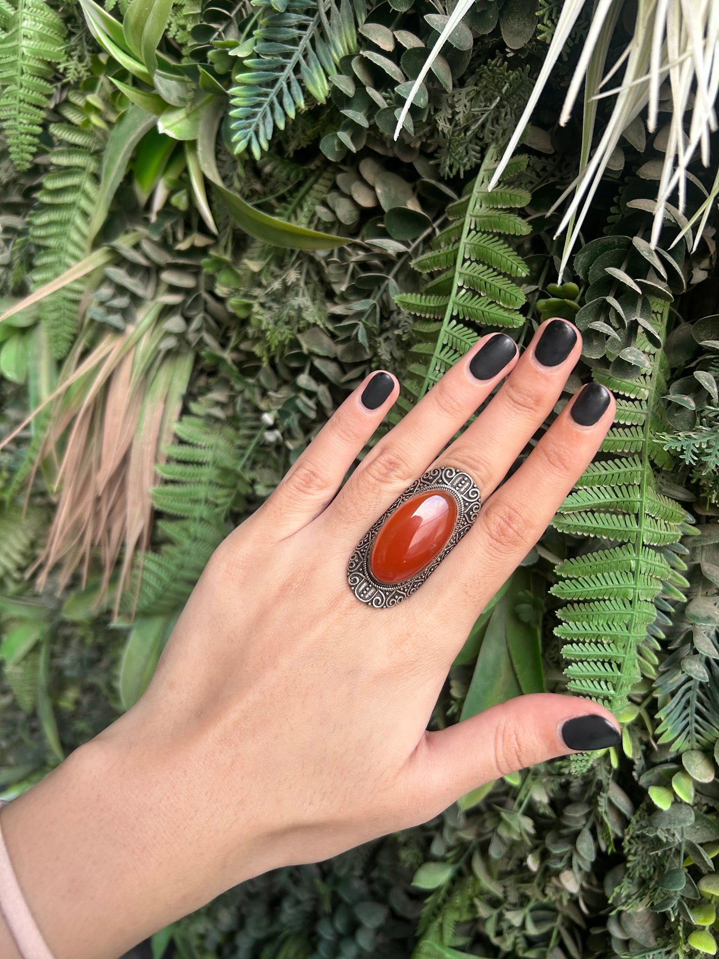 carnelian oval ring