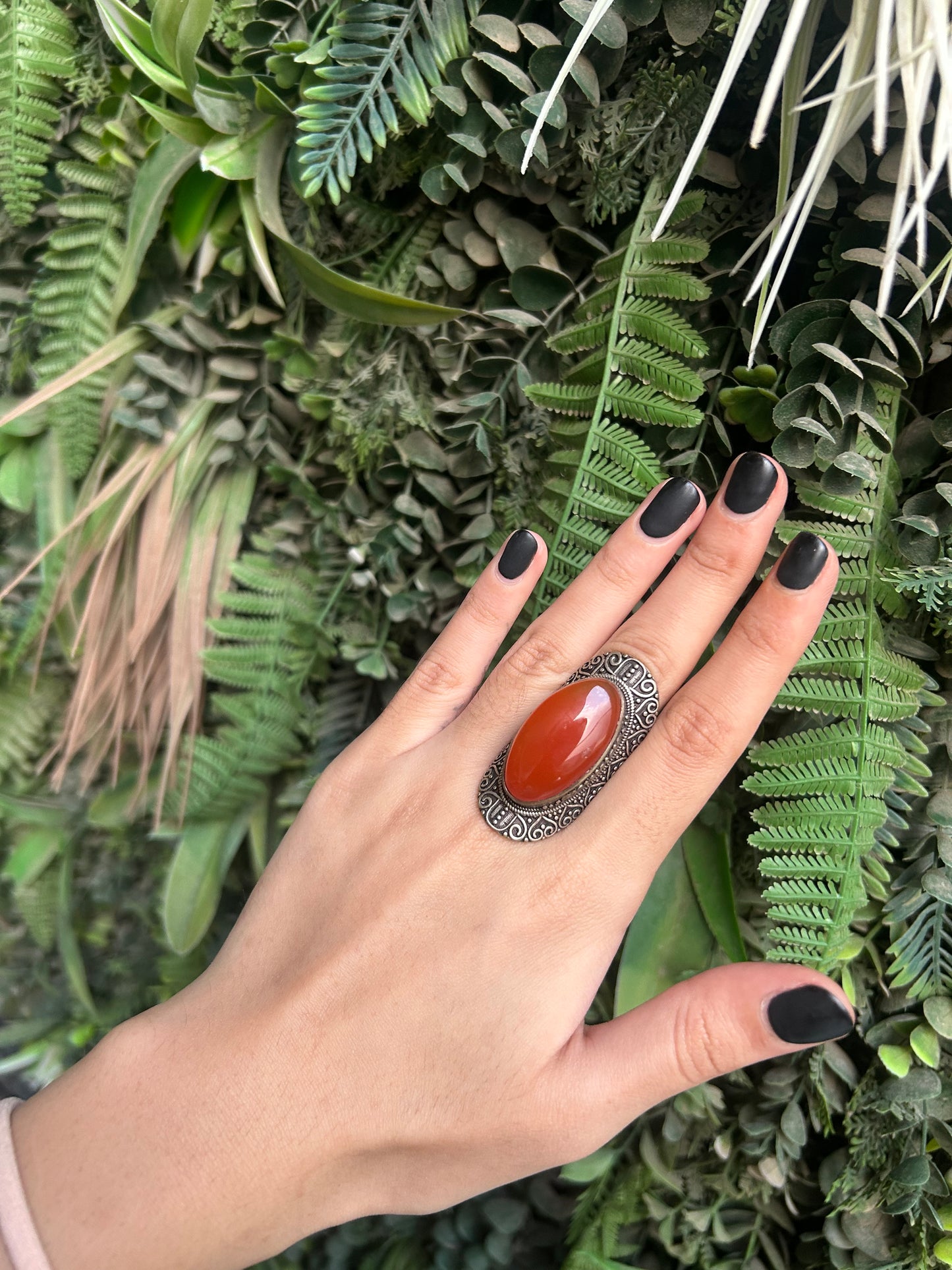 carnelian oval ring