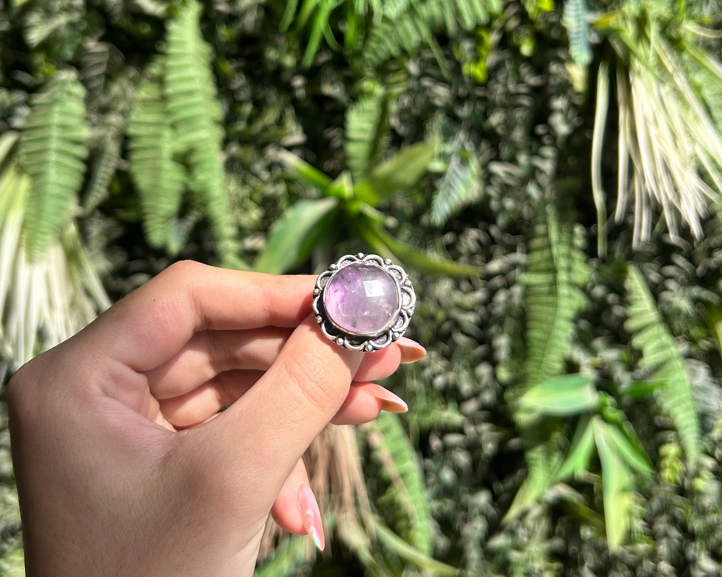amethyst circle cut ring (adjustable)
