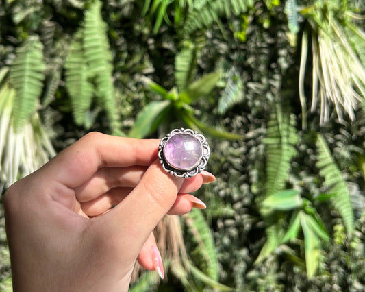 amethyst circle cut ring (adjustable)