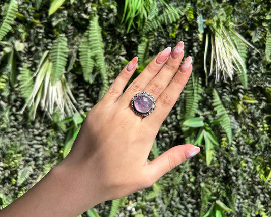 amethyst circle cut ring (adjustable)