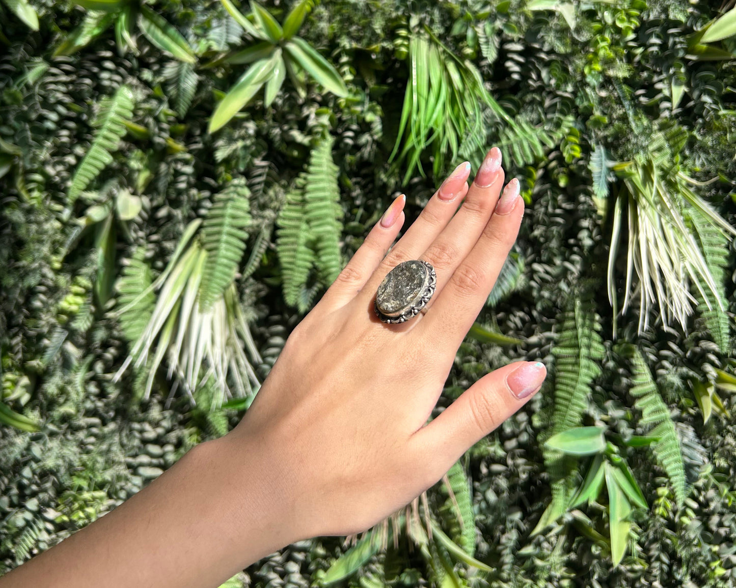 labradorite raw cluster ring (adjustable)