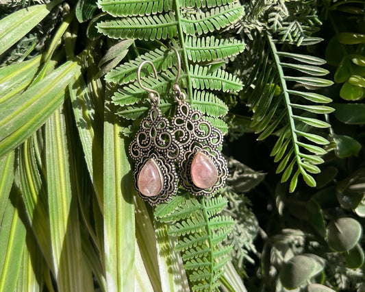 rose quartz earrings