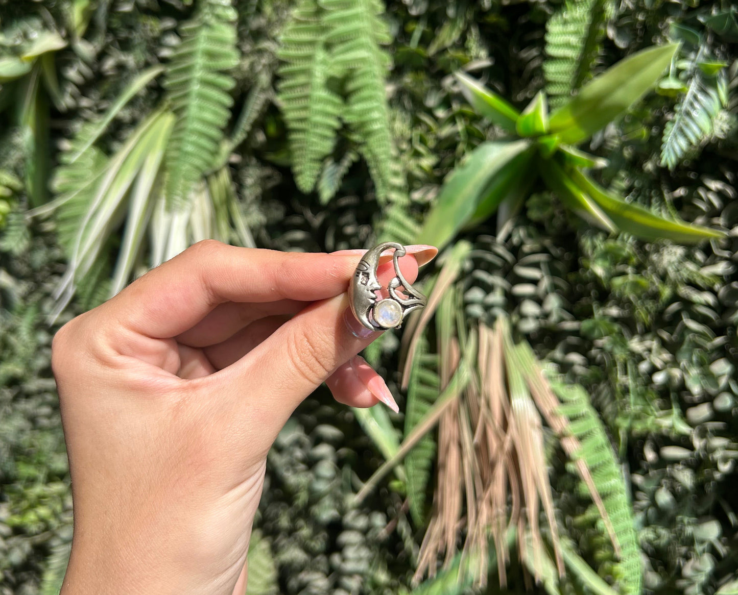 moonstone moon ring