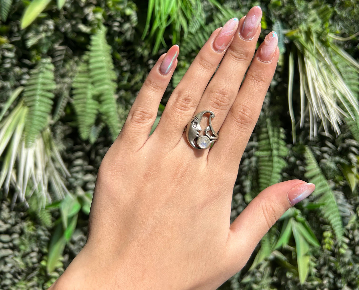 moonstone moon ring
