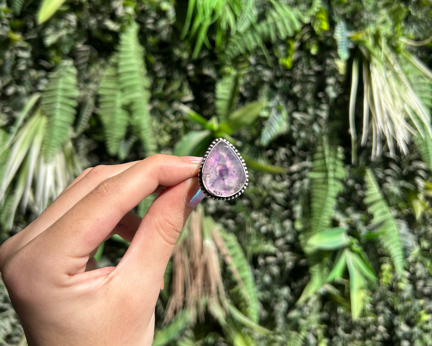 amethyst drop ring (adjustable)