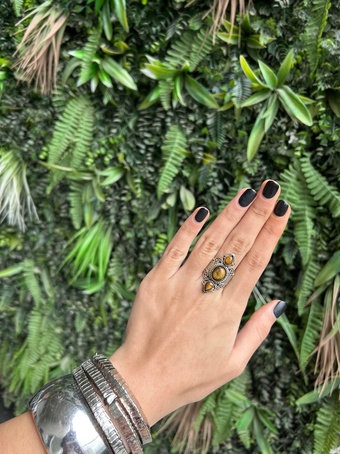 tiger eye triple ring